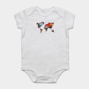 world map dark Baby Bodysuit